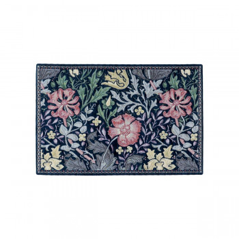 川島織物セルコン Morris Design Studio コンプトン マット 約45×70cm FH1713 DB ダークブルー