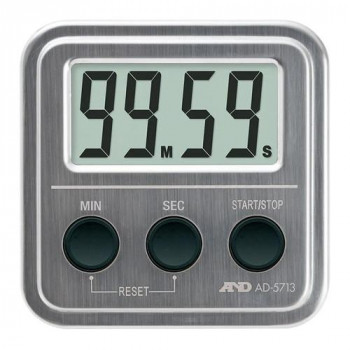 A＆D 100分タイマー ステンレストップ 大型液晶 マグネット 卓上スタンド 壁掛け AD5713
