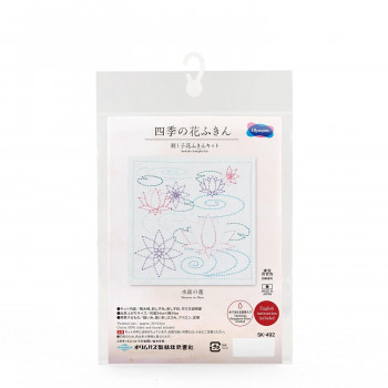 四季の花ふきん 刺し子花ふきんキット 水面の蓮 SK-492