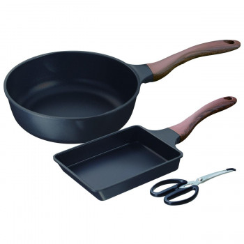 エヌトーン IH対応玉子焼＆深型両口フライパン24cm(キッチンバサミ付) MB-1460 1034135