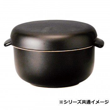 M4817 セラミック耐熱おひつ 黒(2合用)