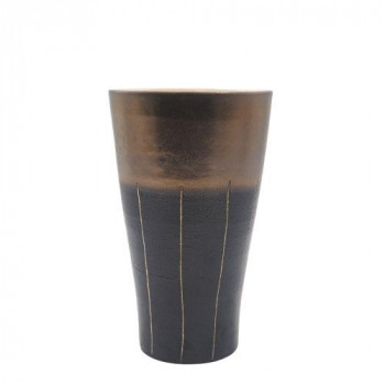 M5314 ビアカップ(L) 金彩十草 黒 和食器