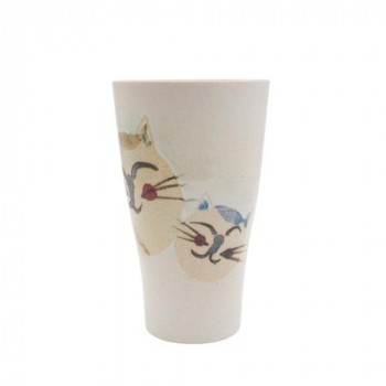 M1605 ビアカップ L Couple Cats White 和食器
