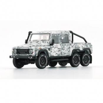 BM CREATIONS ランドローバー 16 ディフェンダー カモフラージュホワイト RHD 1/64スケール 64B0341