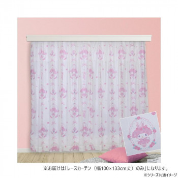 サンリオ マイメロディ レースカーテン 幅100×133cm丈 SB-692-S