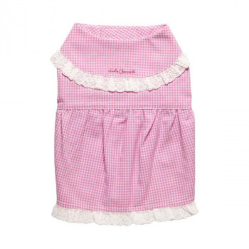 ペット用品 ドッグウェア チェック柄ワンピース Pink/ピンク Mサイズ DG-CHK03-M