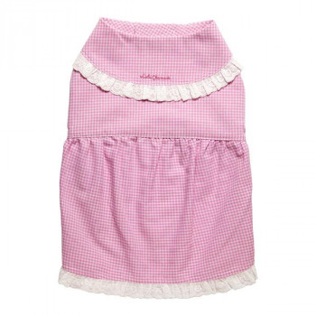 ペット用品 ドッグウェア チェック柄ワンピース Pink/ピンク Lサイズ DG-CHK03-L