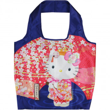 サンリオ　エコバッグ　和柄シリーズ　ハローキティ　枝垂れ桜(しだれざくら)　306