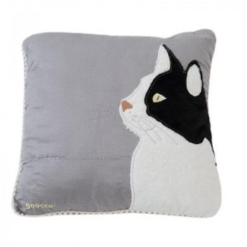 gnocco(ニョッコ) スエード調クッション グレー 猫 約46×46cm CU21-CT-1GR