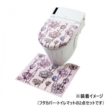 ポピー トイレ2点セット(兼用フタカバー・トイレマット) 　ヨコズナクリエーション