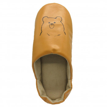 PAGE ONE ページワン　ほっこりfriends　バブーシュスリッパ　60　CAMEL　GRK1495