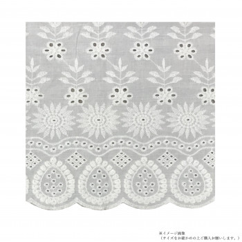 riz au lait リアレ　刺繍カフェカーテン　01　OFF WHITE　GRK1567