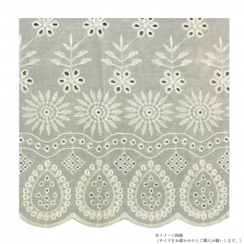 riz au lait リアレ　刺繍カフェカーテン　02　IVORY　GRK1567