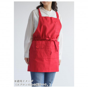 PAGE ONE ページワン　チノミニ丈エプロン　20　RED　GAP9751