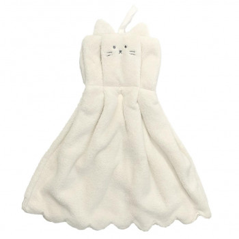 jou jou lier ジュジュリエ　無地　ドレスタオル　ねこ　02　IVORY　GHR9385