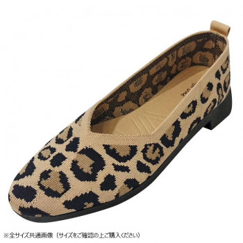 Vカットヒールニットパンプス　Sサイズ(22～22.5cm)　47　LEO PARD　GSZ2152