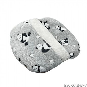 パンダクッション(フランネル) 足ポカ 32×35cm GY・グレー 5934