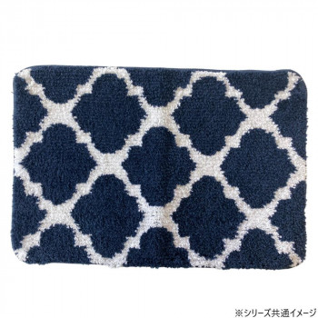 マイクロファイバーバスマット ふわっふわ! 北欧柄 デューン 40×60cm NV・ネイビー 2471