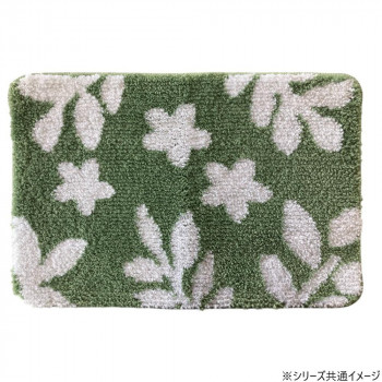 マイクロファイバーバスマット ふわっふわ! 北欧柄 ユトナ 40×60cm GN・グリーン 2473