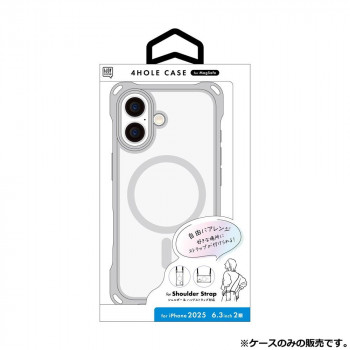 4ホールケース MagSafe対応 iPhone2025 6.3インチ(2眼)対応 メタリックシルバー i39FiJS05