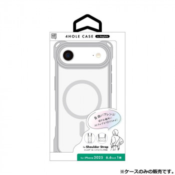 4ホールケース MagSafe対応 iPhone2025 6.6インチ(1眼)対応 メタリックシルバー i39CiJS04