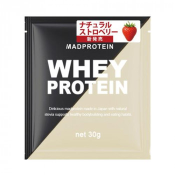 MADPROTEINマッドプロテインWHEYPROTEINホエイプロテインWPCナチュラルストロベリー30g×5