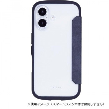 Chrome-NATURAL iPhone17専用背面手帳型ケース Black/ブラック iP25-61-CHN02