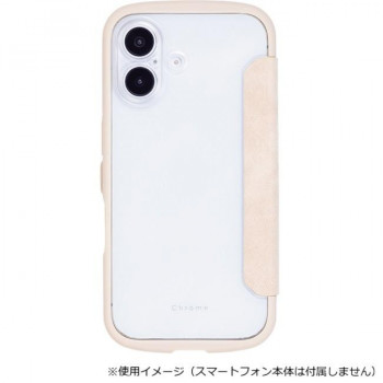 Chrome-NATURAL iPhone17専用背面手帳型ケース Beige/ベージュ iP25-61-CHN07