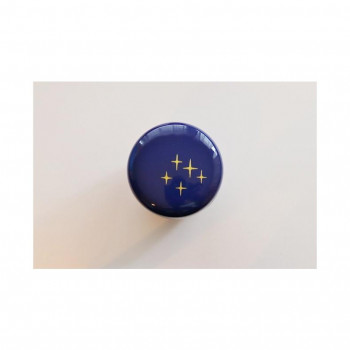 茶道具　中棗(ナツメ) カラー 内蓋付き 絵付き　星(ブルー)