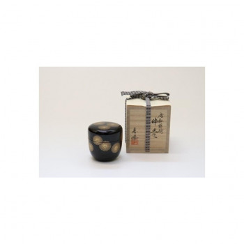 茶道具　和田寿峰作　中棗 黒 堅地　唐松　
