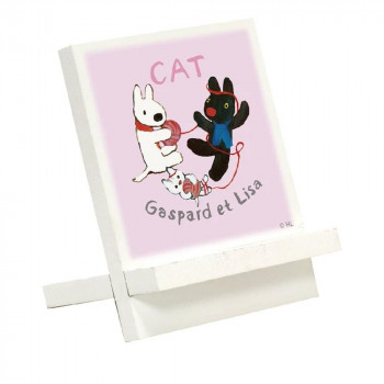 リサとガスパール 木製イーゼルアート 「ねこちゃんといっしょ」 GL-00905