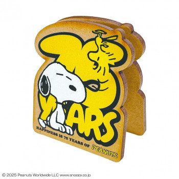 SNOOPY スヌーピー 75周年 ダイカットメモスタンド (ロゴイエロー) SN631Y