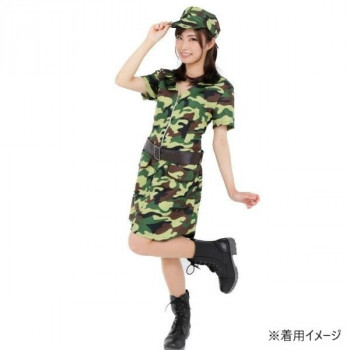 コスチューム　コスプレ衣装　迷彩　軍人　アーミーガール ワンピース