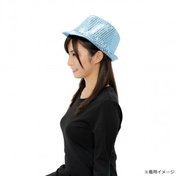 コスチューム　コスプレ衣装　帽子　スパンコールハット ブルー