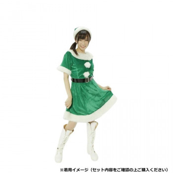 コスチューム　コスプレ衣装　カラフルサンタガール グリーン