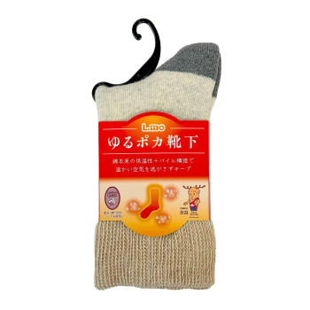L.mo エルモ ゆるポカ靴下 女性用 アイボリー 774155