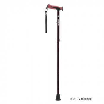 竹虎 バンブーステッキワイド折りたたみ杖 ワインレッド 104991