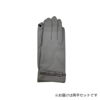 MAMORUZE(マモルゼ) 婦人用手袋 リボン付き (スマホ対応) グレー(5) 002371120