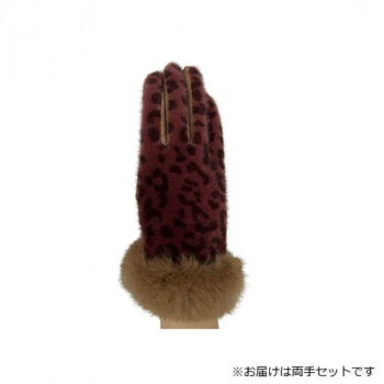 婦人用手袋 豚革コンビ手袋 23cm チャ(4) 001304221