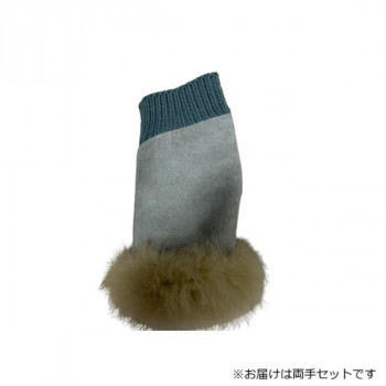 婦人用手袋 豚革ラビットファー手袋 22cm サックス(2) 001305121