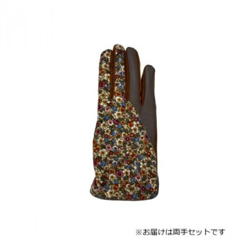 婦人用手袋 羊革コンビ手袋 22cm チャ(2) 001315021