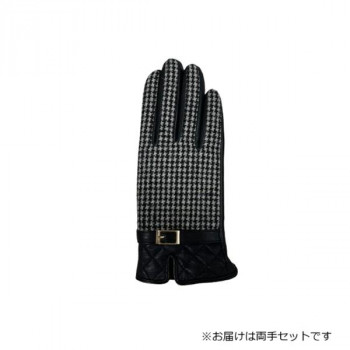 婦人用手袋 羊革コンビ手袋 22cm クロ(6) 001317021