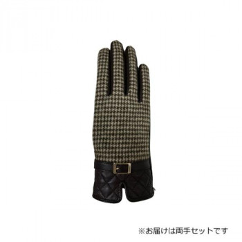 婦人用手袋 羊革コンビ手袋 22cm チャ(4) 001317021