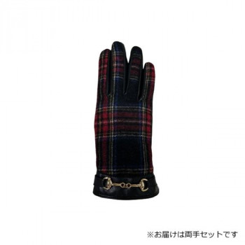 婦人用手袋 羊革コンビ手袋 22cm クロ(6) 001317121