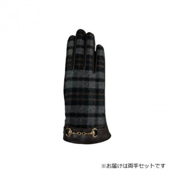 婦人用手袋 羊革コンビ手袋 22cm チャ(2) 001317121