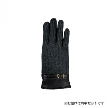 婦人用手袋 羊革コンビ手袋 22cm ダークグレー(3) 001317221