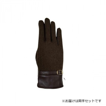 婦人用手袋 羊革コンビ手袋 22cm ダークブラウン(3) 001317221