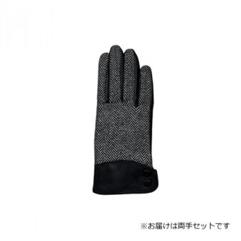 婦人用手袋 羊革コンビ手袋 22cm クロ(4) 001317521