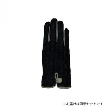 婦人用手袋 豚革コンビ手袋 22cm クロ(4) 001327321