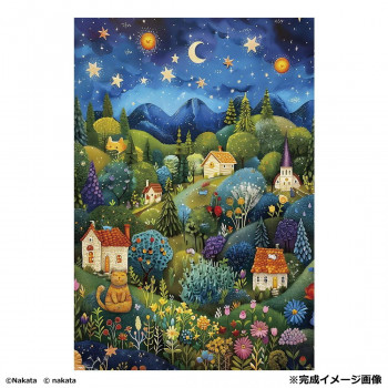 ビバリー ジグソーパズル 星降る夜の子守唄～猫たちが見守る花咲く村～ 1000ピース 1000-132